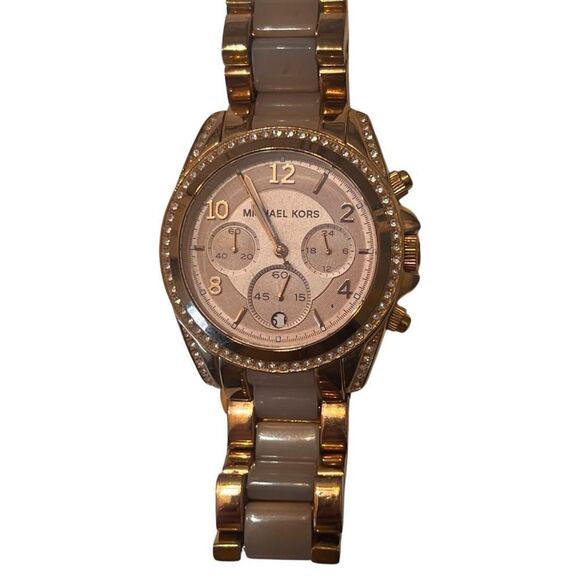 Michael Kors Blair Rose Gold Women’s Working Watch New Battery - Picture 1 of 6